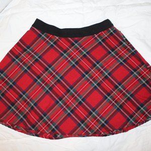 Red and Black Plaid Skater Skirt